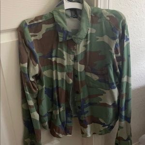 Camo button up